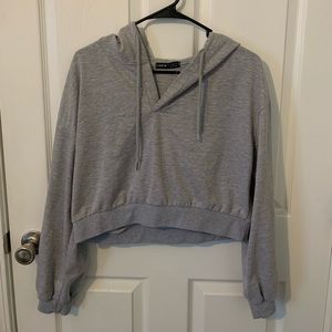 SHEIN Cropped Gray Hoodie